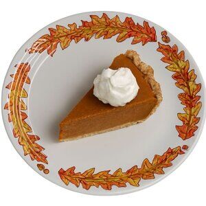 Fiestaware Fiesta Fall Leaves Acorn Ceramic 9" Luncheon Plate Classic Rim White